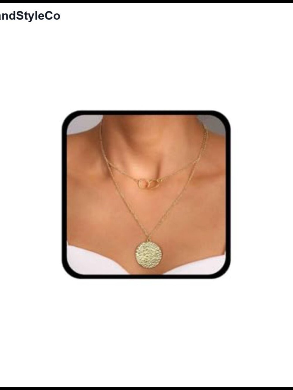 Vintage Boho Layered Coin Pendant Necklace Hammered Disc Collar Necklace Women